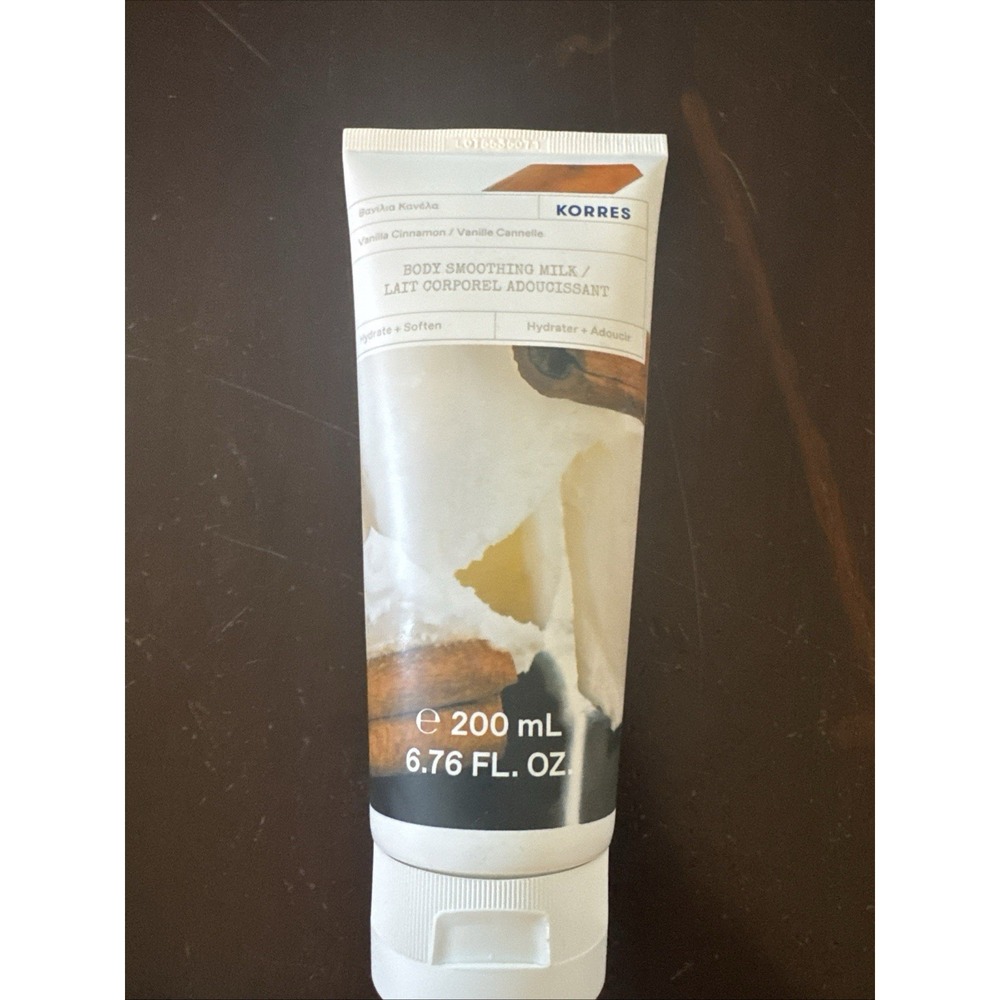 KORRES Body Smoothing Milk, Vanilla Cinnamon, Hydrate+Soften, 200ml New Unsealed